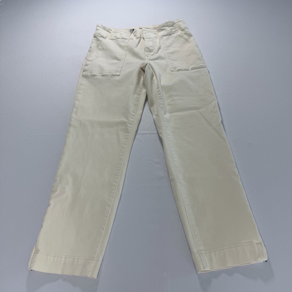 Kut from the Kloth Ivory White/Cream Reese Ankle Straight Leg pants Size 6